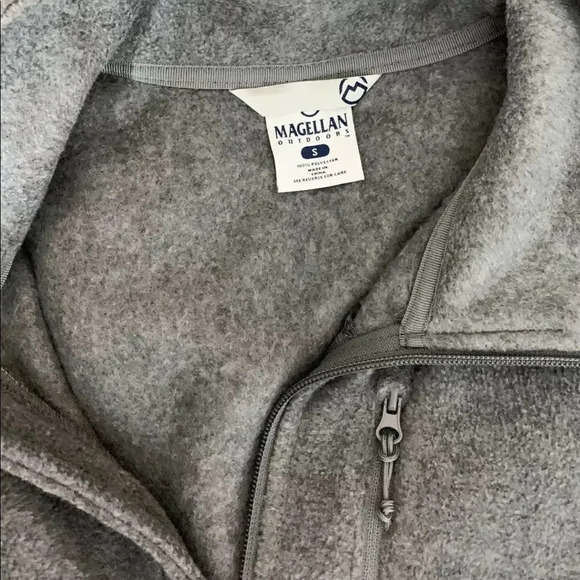Magellan | Fleece Jacket Full Zip Pockets Logo On Back Gray - Picture 6 of 7